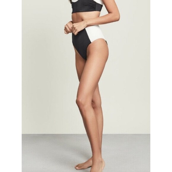 Veronica Beard Black White Ormond Bikini Bottom Swimwear Small Colorblock $158 - Picture 2 of 16